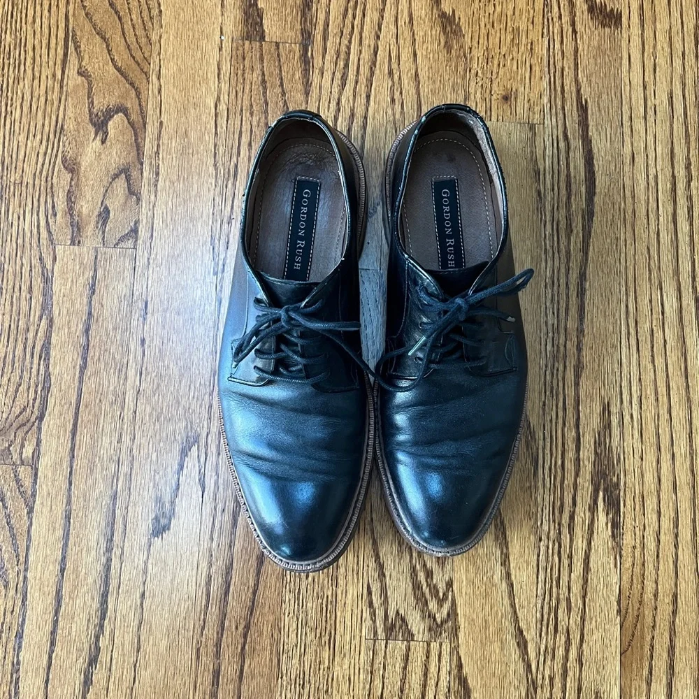 Modern Black Leather Young Men's Shoes